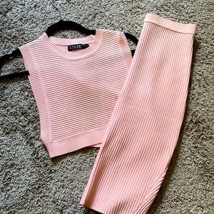 Pink set top & skirt